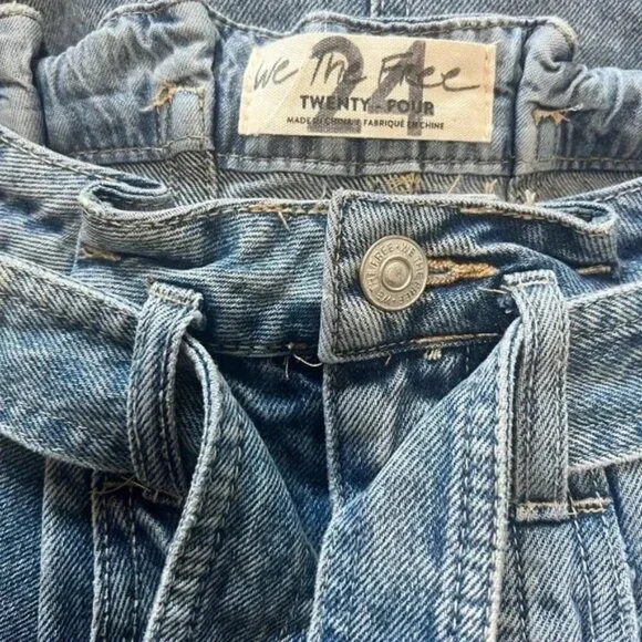 FREE PEOPLE - East Of Eden Denim Mini  Blue Washed Skirt Sz 24 - Picture 3 of 7